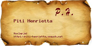 Piti Henrietta névjegykártya